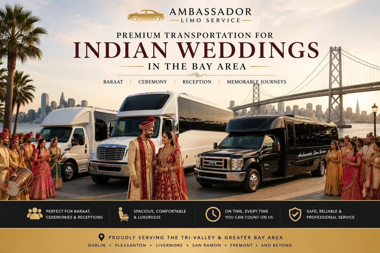 Indian wedding limo service in bay area
